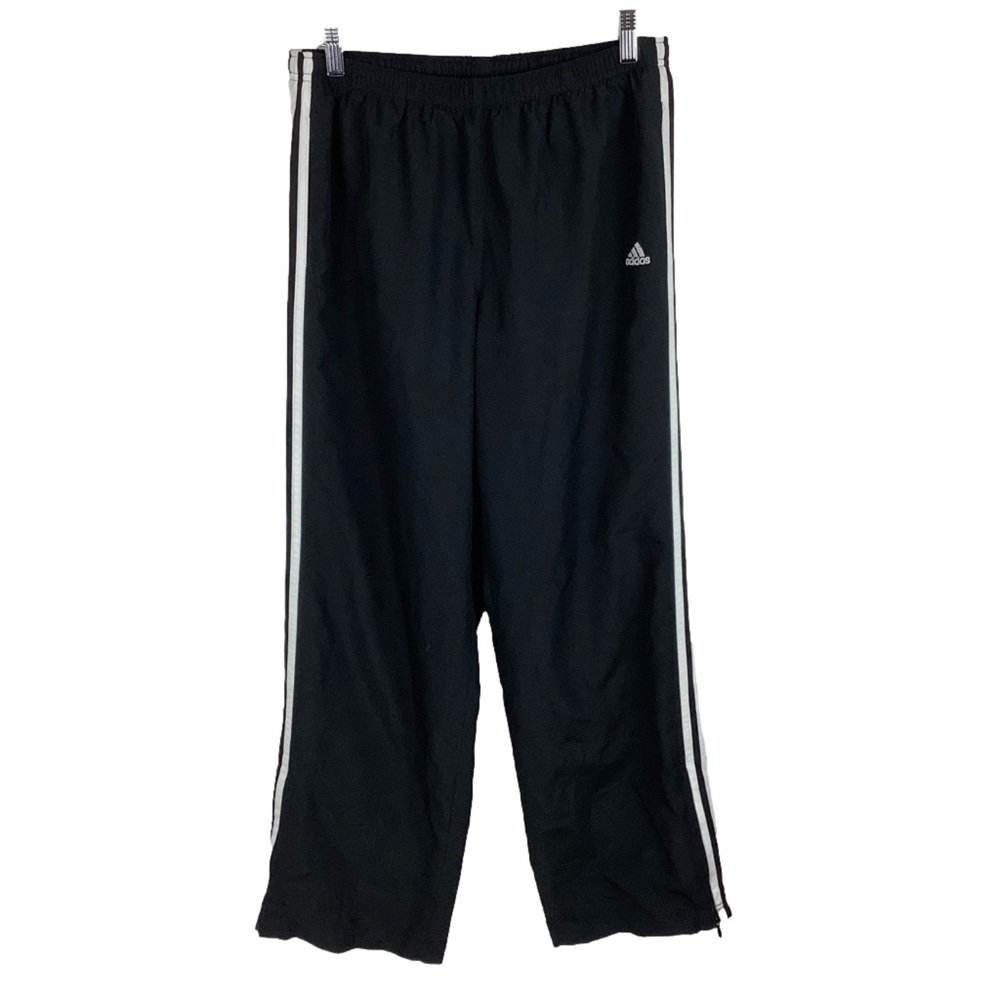 adidas / Vintage 90s / Black and with White Stripes Track Pants / Size Large